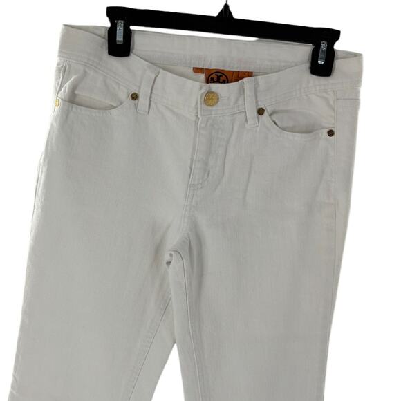 Tory Burch White Classic Bootcut Tory Jeans - Picture 3 of 10